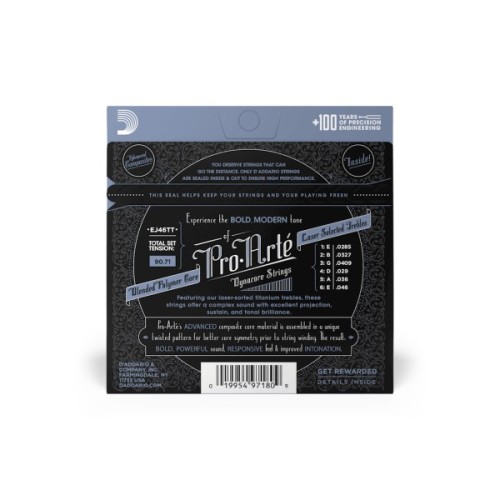 Струни для гітари D'Addario Pro-Arte Dynacore Titanium Nylon Hard Tension (EJ46TT)