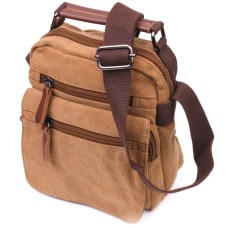 Сумка Vintage Чоловіча з щільного текстилю Коричнева (21226)
