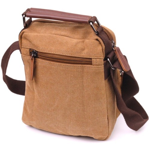 Сумка Vintage Чоловіча з щільного текстилю Коричнева (21226)