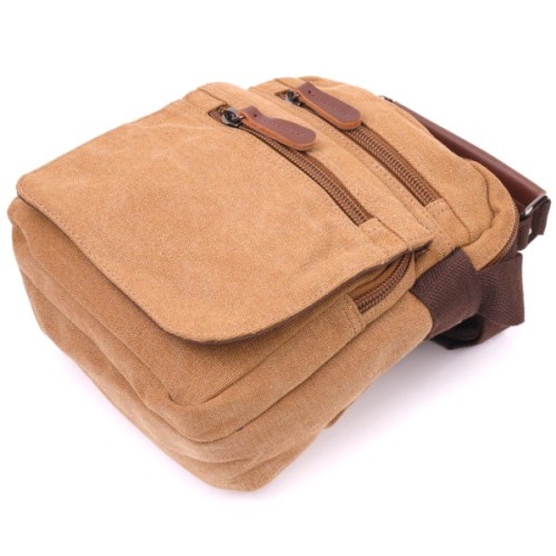 Сумка Vintage Чоловіча з щільного текстилю Коричнева (21226)