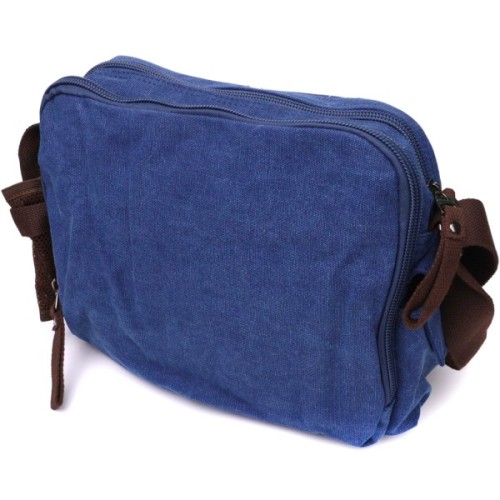 Сумка Vintage Месенджер з текстилю Синя (22207)