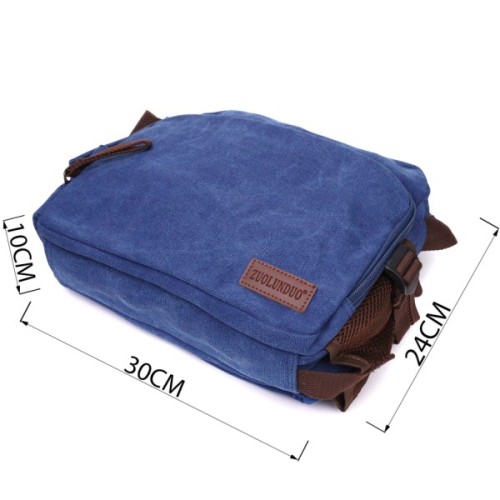 Сумка Vintage Месенджер з текстилю Синя (22207)