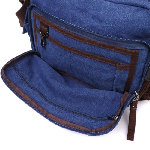 Сумка Vintage Месенджер з текстилю Синя (22207)