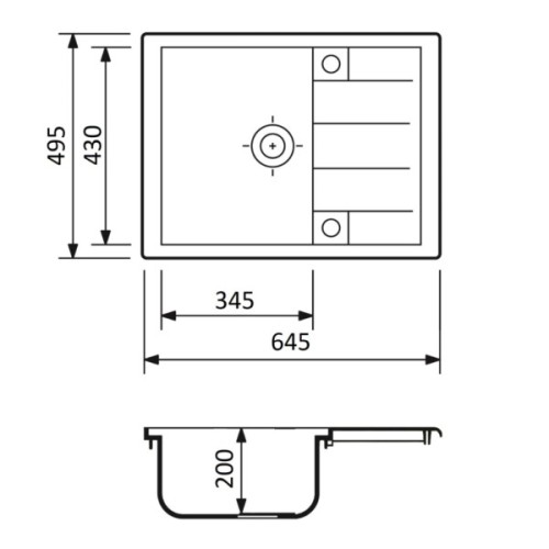 Мийка кухонна Adamant Anila чорний (182496100303)