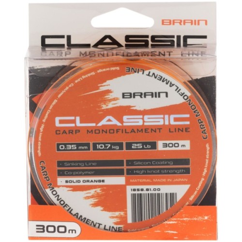 Волосінь Brain Classic Carp Line (solid orange) 300m 0.35mm 25lb 10.7kg (1858.81.00)
