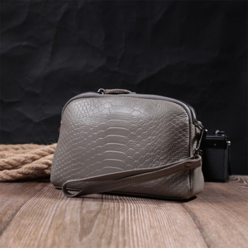 Сумка Vintage З натуральної шкіри Сіра (22801)