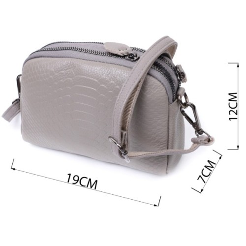 Сумка Vintage З натуральної шкіри Сіра (22801)