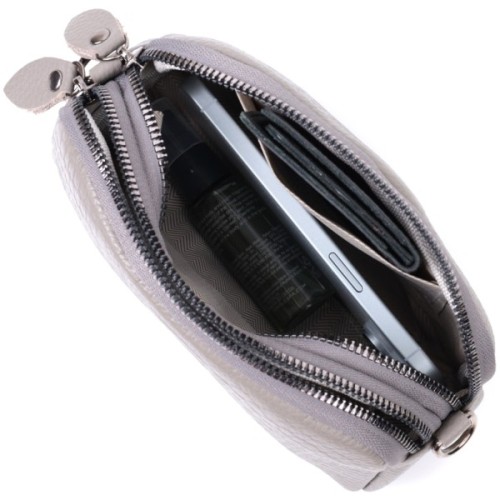 Сумка Vintage З натуральної шкіри Сіра (22801)