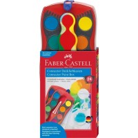 Акварельні фарби Faber-Castell CONNECTOR "Скріплюй разом" 24 кольора, з кроючими білилами (125031) (32268)