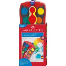 Акварельні фарби Faber-Castell CONNECTOR "Скріплюй разом" 24 кольора, з кроючими білилами (125031) (32268)