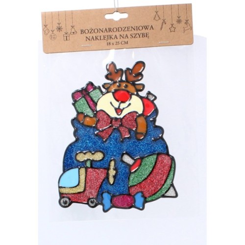 Новорічні наклейки Chomik 18x25см, Олень з подарунками (5900779851894_7)