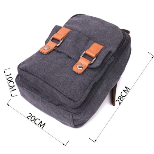 Сумка Vintage З двома відділеннями з щільного текстилю Чорна (22162)