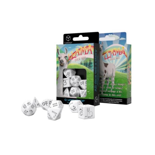Набір кубиків для настільних ігор Q-Workshop Bright Llama Dice Set (White black) (SLLA02)
