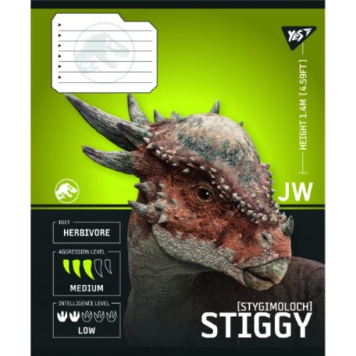 Зошит Yes JURASSIC WORLD Strength and Power А5 12 аркушів лінія (767664)