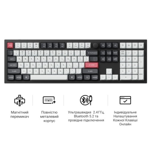 Клавіатура Keychron Q6 HE Magnetic Switch RGB UA Black (Q6H-M1-UA)