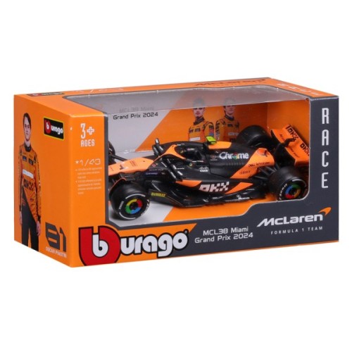 Масштабна модель автомобіля Bburago Автомодель - McLaren F1 MCL38 (2024), 1:43 (18-38214)