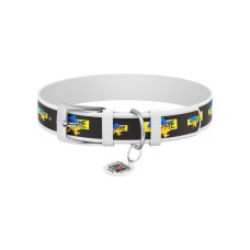 Нашийник для тварин WAUDOG Design з QR паспортом "Дім" XL Ш 35 мм Д 46-59 см (білий) (3606-0230-15)