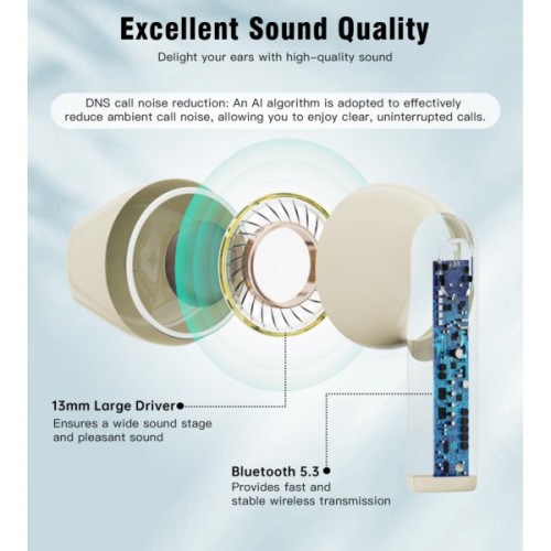 Навушники Choetech TWS Oval Beige (BH-T24-SK)