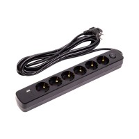 Мережевий фільтр живлення PowerPlant 5м, 6 розеток, USB (YS-N6086/5c) (EX610679)