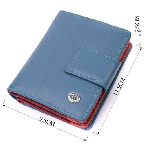 Гаманець ST Leather З натуральної шкіри Бірюзовий (19435)