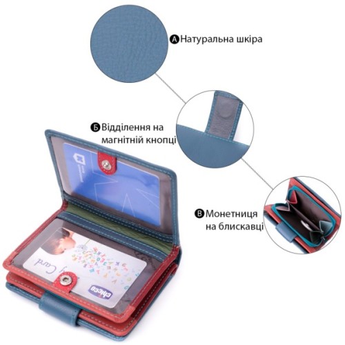 Гаманець ST Leather З натуральної шкіри Бірюзовий (19435)