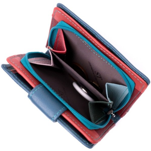 Гаманець ST Leather З натуральної шкіри Бірюзовий (19435)