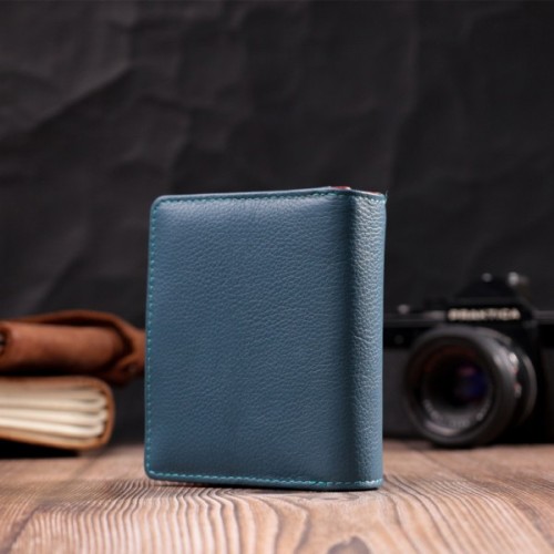 Гаманець ST Leather З натуральної шкіри Бірюзовий (19435)