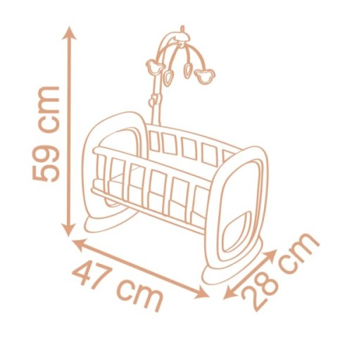 Ігровий набір Smoby Колиска Бебi Ньорс. Терракотова пудра з мобілем, 18 міс. (7600220390)