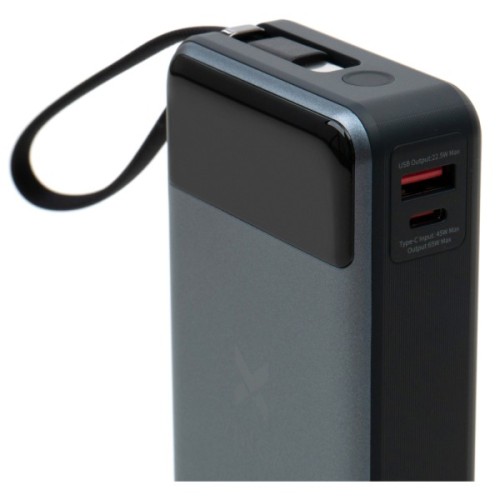 Батарея універсальна Vinga 20000 mAh 65W Display USB-C Cable Grey (VPBB2065C)