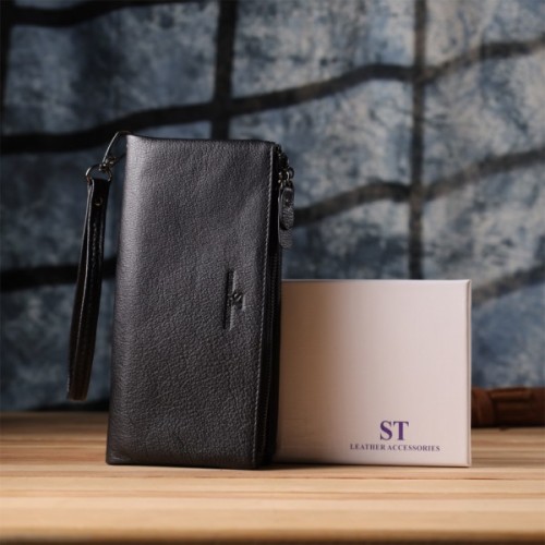 Гаманець ST Leather Шкіряний Чорний (23111)