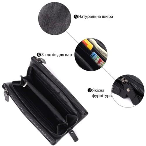 Гаманець ST Leather Шкіряний Чорний (23111)