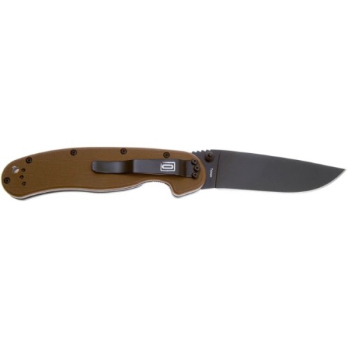 Ніж Ontario Knife RAT I AUS-8 Coyote Brown, Black Blade (ON8846CB)