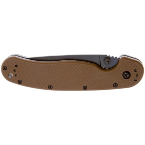 Ніж Ontario Knife RAT I AUS-8 Coyote Brown, Black Blade (ON8846CB)