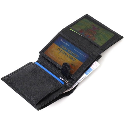 Гаманець Bond Accessories З натуральної шкіри Чорний (21988)