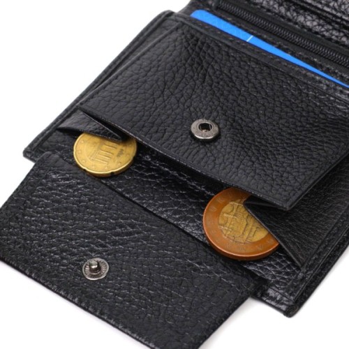 Гаманець Bond Accessories З натуральної шкіри Чорний (21988)