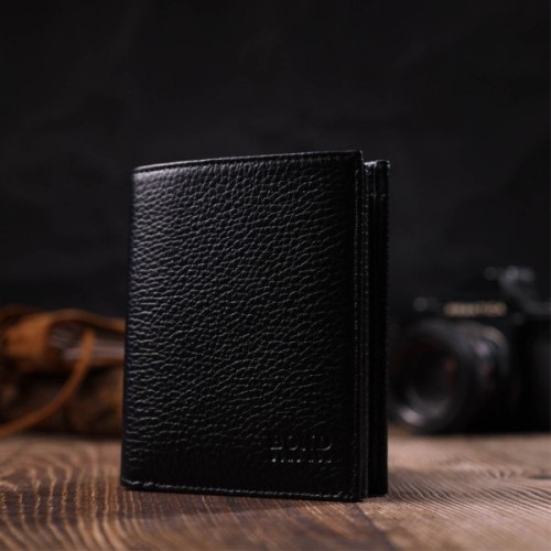 Гаманець Bond Accessories З натуральної шкіри Чорний (21988)