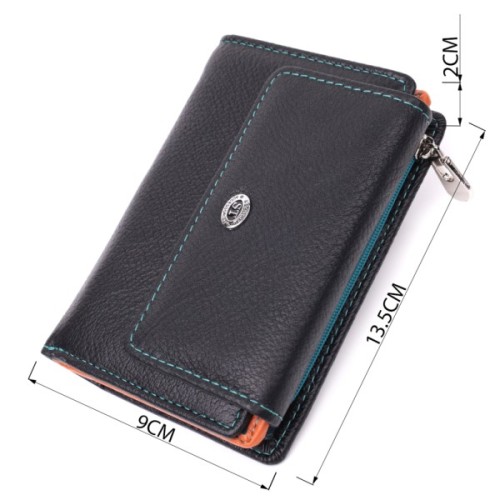 Гаманець ST Leather З натуральної шкіри Чорний (22501)