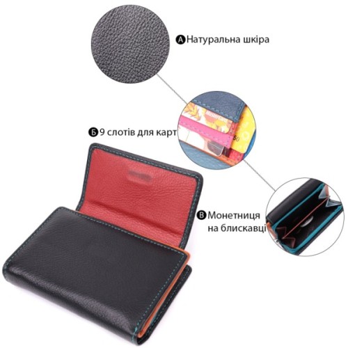 Гаманець ST Leather З натуральної шкіри Чорний (22501)