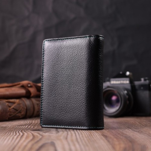 Гаманець ST Leather З натуральної шкіри Чорний (22501)