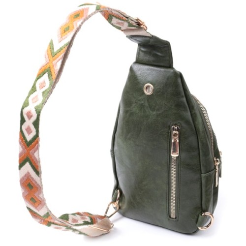 Сумка Vintage З гладкої екошкіри Зелена (22771)