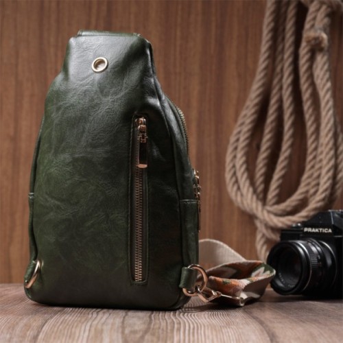 Сумка Vintage З гладкої екошкіри Зелена (22771)