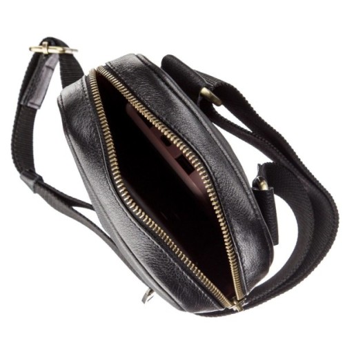 Сумка Shvigel Чоловіча шкіряна Чорна (19102)