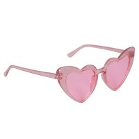 Дитячі сонцезахисні окуляри Lukky Fashion "Сердечка" рожева оправа зі стразами, рожеві (T22481)
