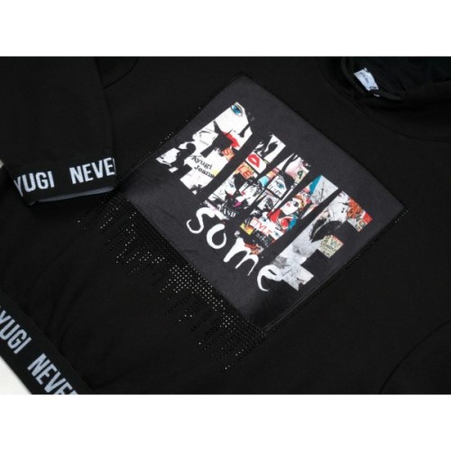 Кофта дитяча A-Yugi с капюшоном (4320-158G-black)