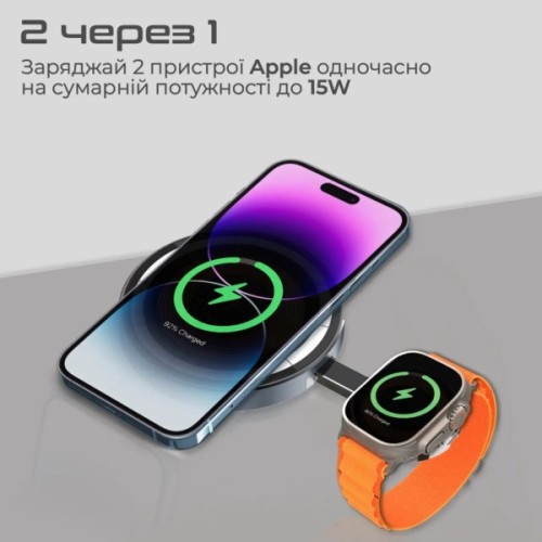 Зарядний пристрій Promate 15W wireless (magring)