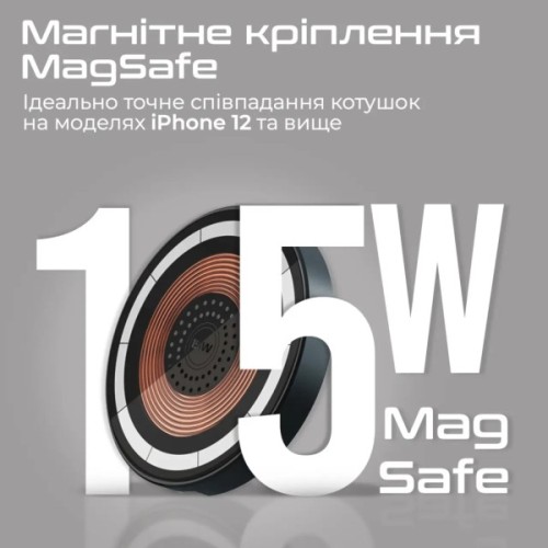 Зарядний пристрій Promate 15W wireless (magring)