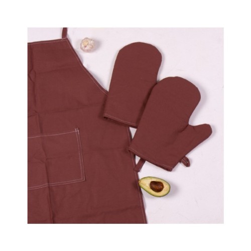 Фартух MirSon Набір №205 - Chocolate дві прихватки + дві рукавички-прихватки + фартух (2200006753964)