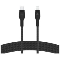 Дата кабель USB-C to Lightning 1.0m braided silicone black Belkin (CAA011BT1MBK)