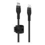 Дата кабель USB-C to Lightning 1.0m braided silicone black Belkin (CAA011BT1MBK)