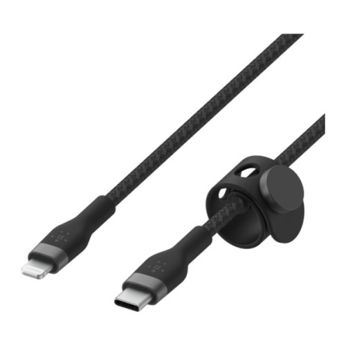 Дата кабель USB-C to Lightning 1.0m braided silicone black Belkin (CAA011BT1MBK)